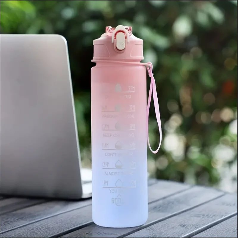 Vayb 700ml Sports Water Bottle with Time Marker and Leakproof Lid