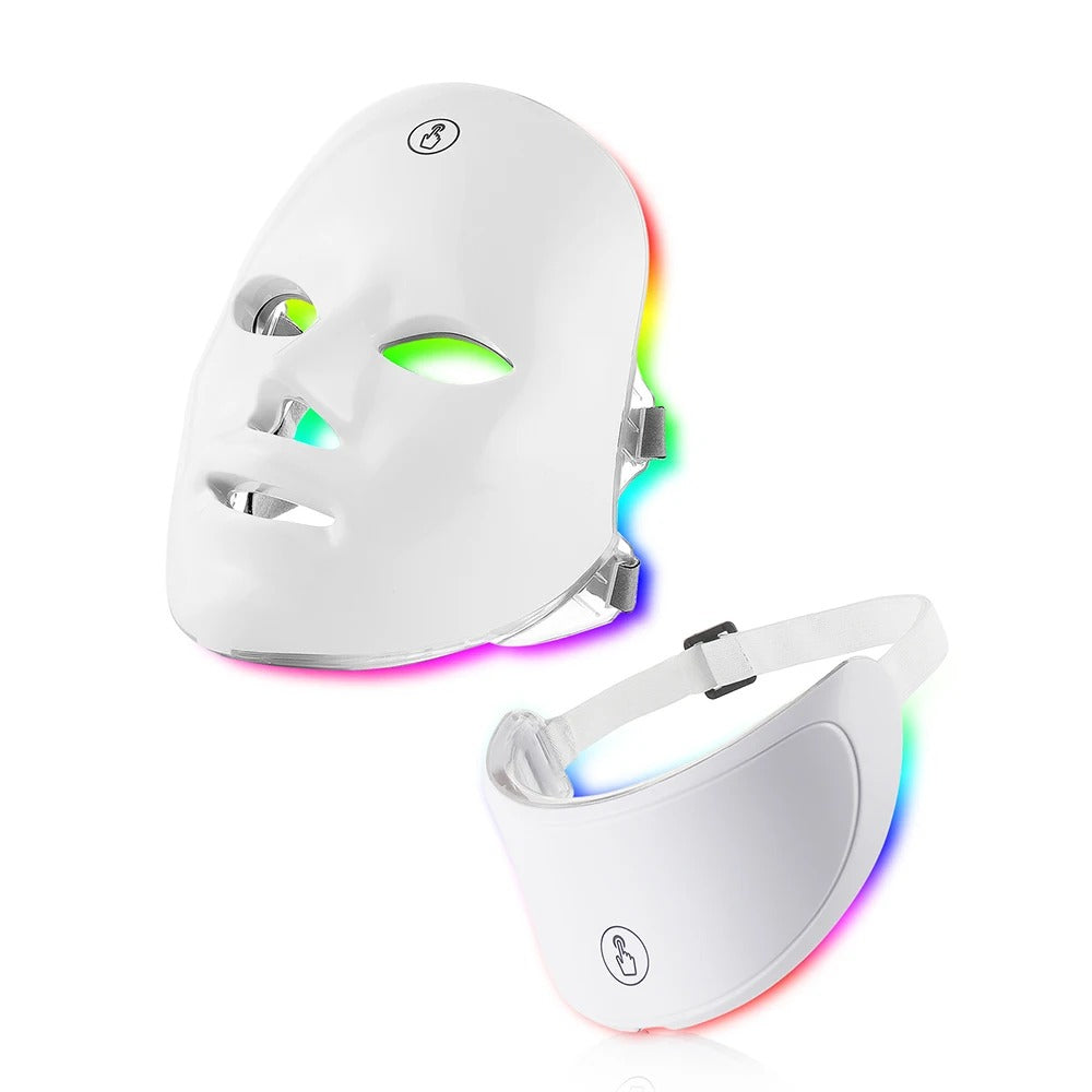 Vayb 7 Colors LED Facial Mask With Neck Red Light Therapy Mask