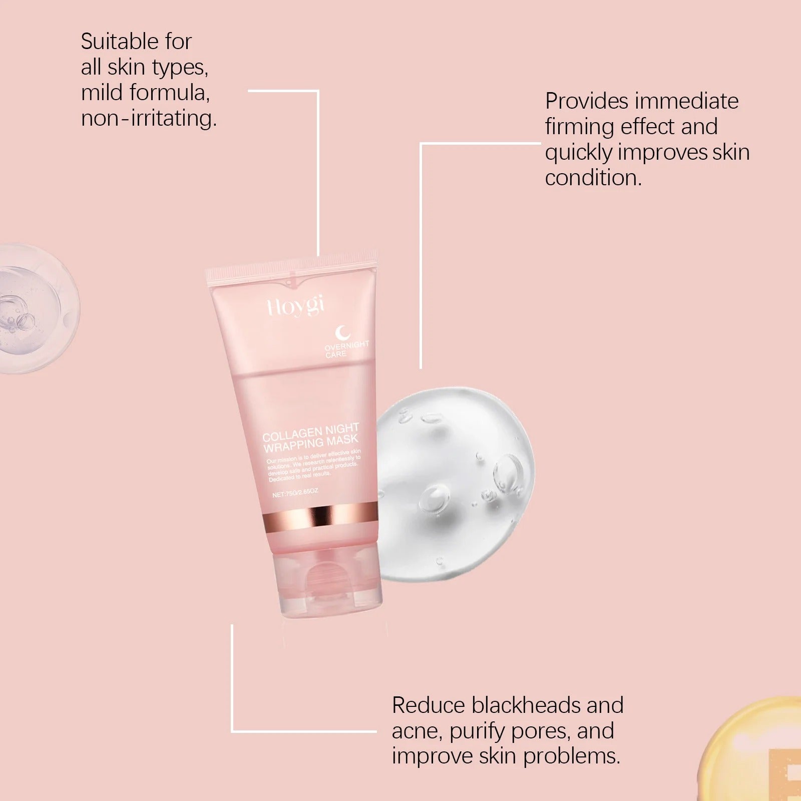 Vayb Hoygi Collagen Peel-Off Face Mask for Hydrated Radiant Skin