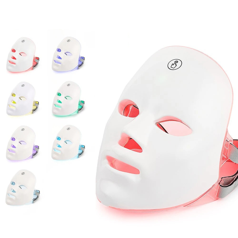 Vayb 7 Colors LED Facial Mask With Neck Red Light Therapy Mask