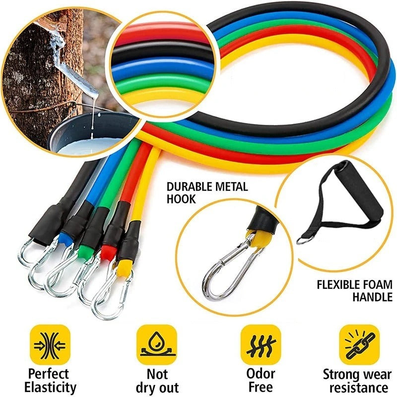 Vayb Resistance Bands Set with Pull Rope, Ankle Strap and Door Anchor Accessories