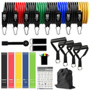 Vayb Workout Bar Resistance Band Set for Home Fitness Training