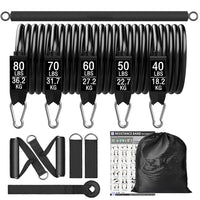 Vayb Workout Bar Resistance Band Set for Home Fitness Training