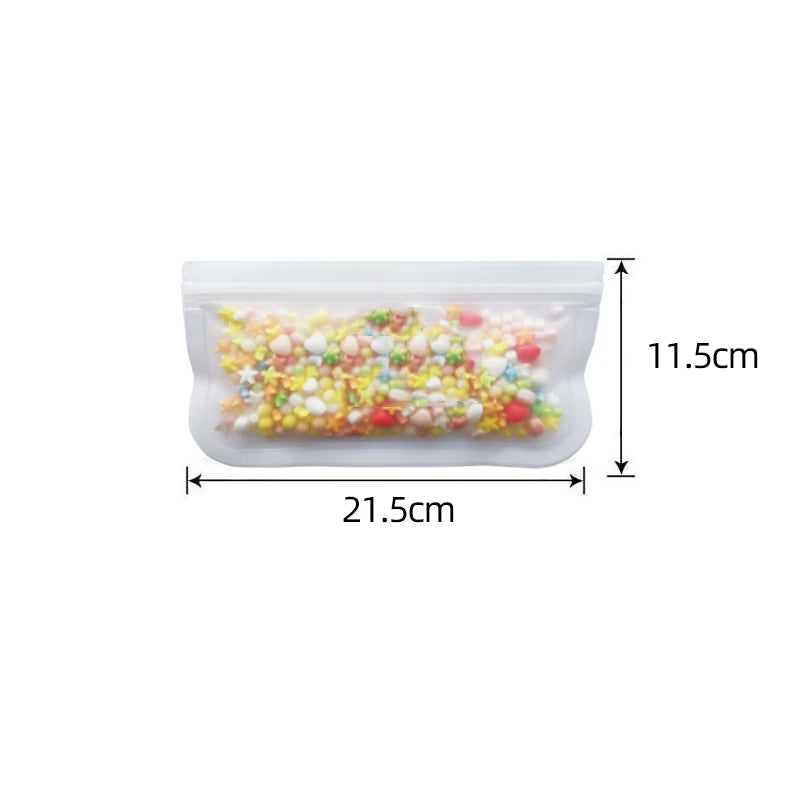 Vayb Reusable Silicone Food Storage Bags Leakproof Zip Containers