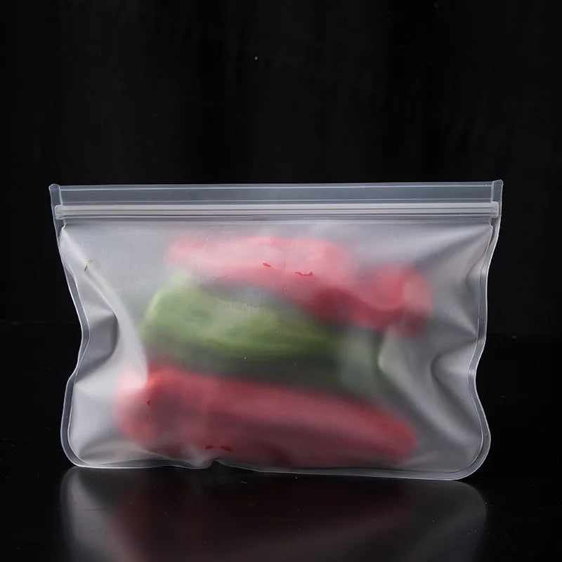 Vayb Reusable Silicone Food Storage Bags Leakproof Zip Containers