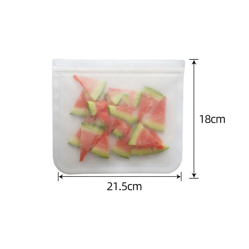 Vayb Reusable Silicone Food Storage Bags Leakproof Zip Containers