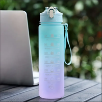 Vayb 700ml Sports Water Bottle with Time Marker and Leakproof Lid