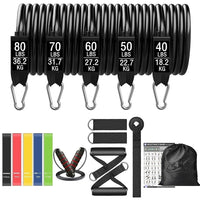 Vayb Workout Bar Resistance Band Set for Home Fitness Training