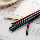 Vayb Reusable Stainless Steel Metal Straws Set with Brush & Pouch
