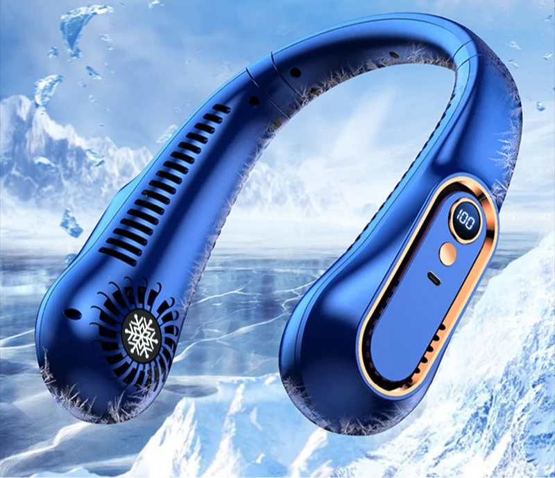 Vayb Bladeless Neck Fan with Digital Display and USB Rechargeable Cooling