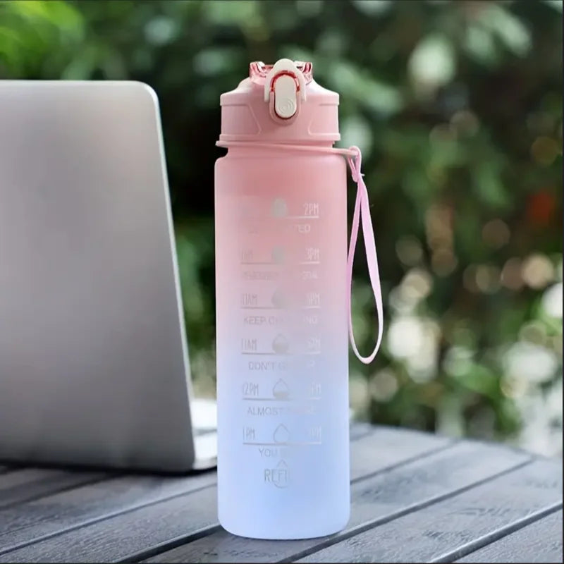 Vayb 700ml Sports Water Bottle with Time Marker and Leakproof Lid