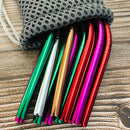 Vayb Reusable Stainless Steel Metal Straws Set with Brush & Pouch