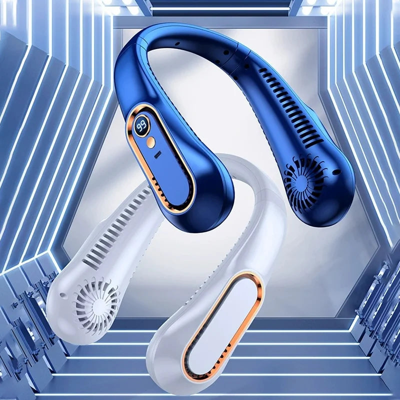 Vayb Bladeless Neck Fan with Digital Display and USB Rechargeable Cooling