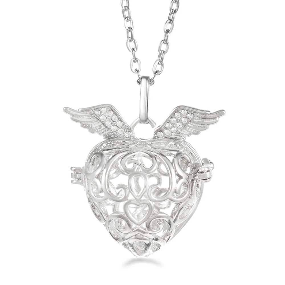 Vayb Angel Wings Chime Necklace Aromatherapy Diffuser Pendant