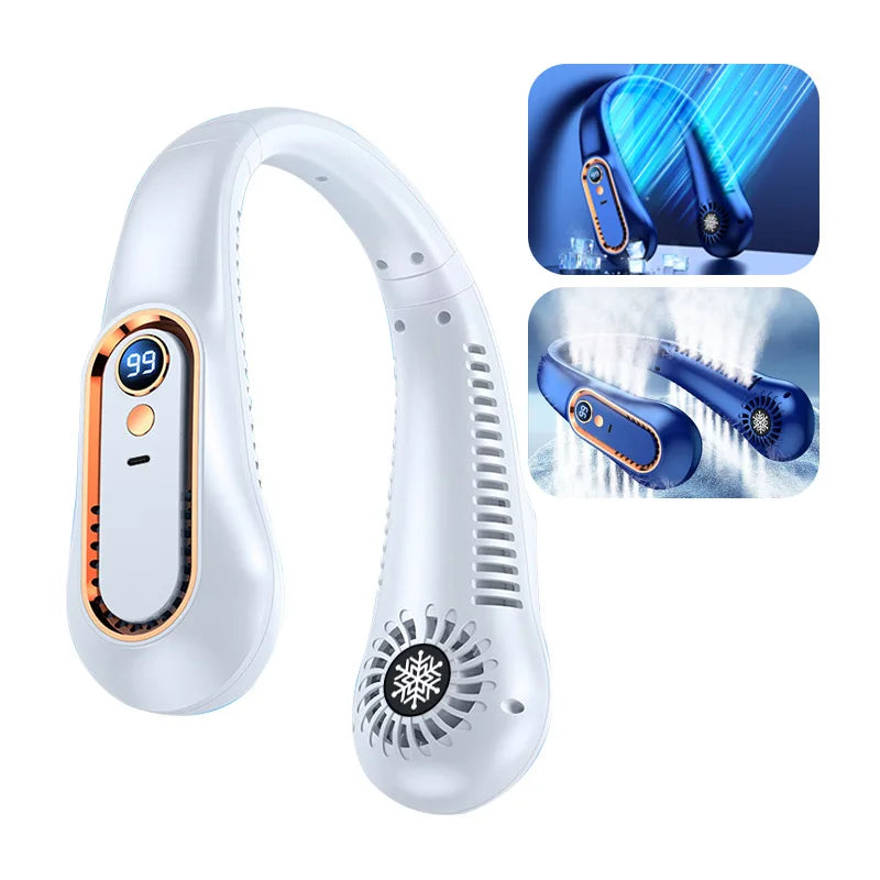 Vayb Bladeless Neck Fan with Digital Display and USB Rechargeable Cooling