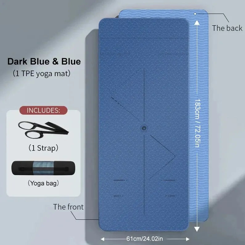 Vayb Eco Friendly Non Slip Yoga Mat with Strap and Bag