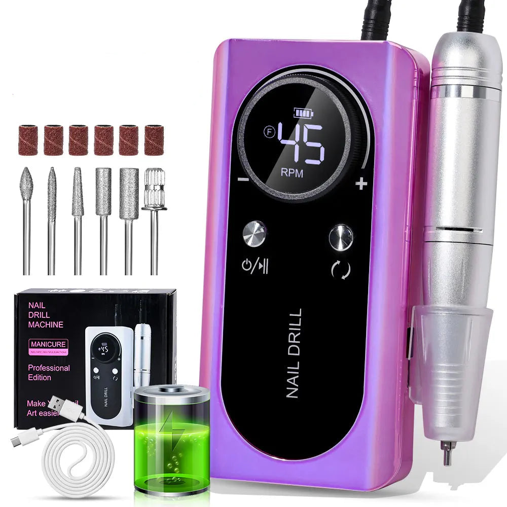 Vayb 45000RPM Rechargeable Nail Drill Kit for Salon & Home