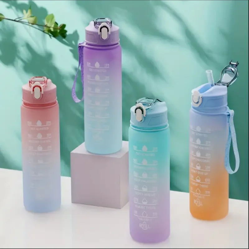 Vayb 700ml Sports Water Bottle with Time Marker and Leakproof Lid