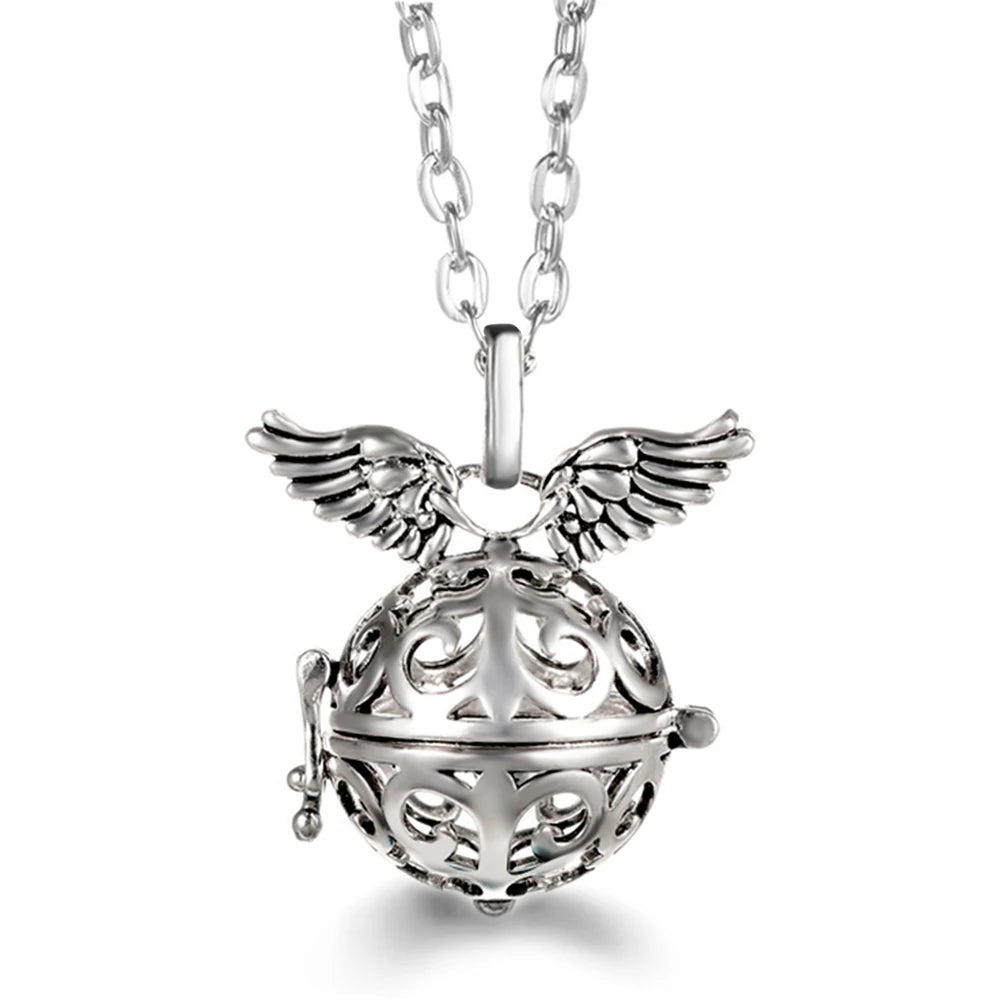 Vayb Angel Wings Chime Necklace Aromatherapy Diffuser Pendant