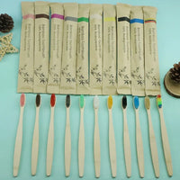 Vayb Bamboo Toothbrush Set 10pcs Soft Charcoal Bristle Eco Pack