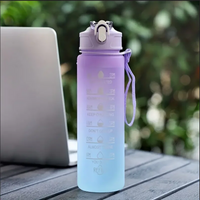 Vayb 700ml Sports Water Bottle with Time Marker and Leakproof Lid