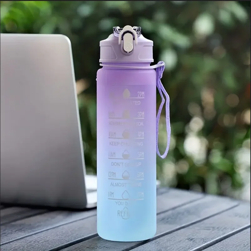 Vayb 700ml Sports Water Bottle with Time Marker and Leakproof Lid