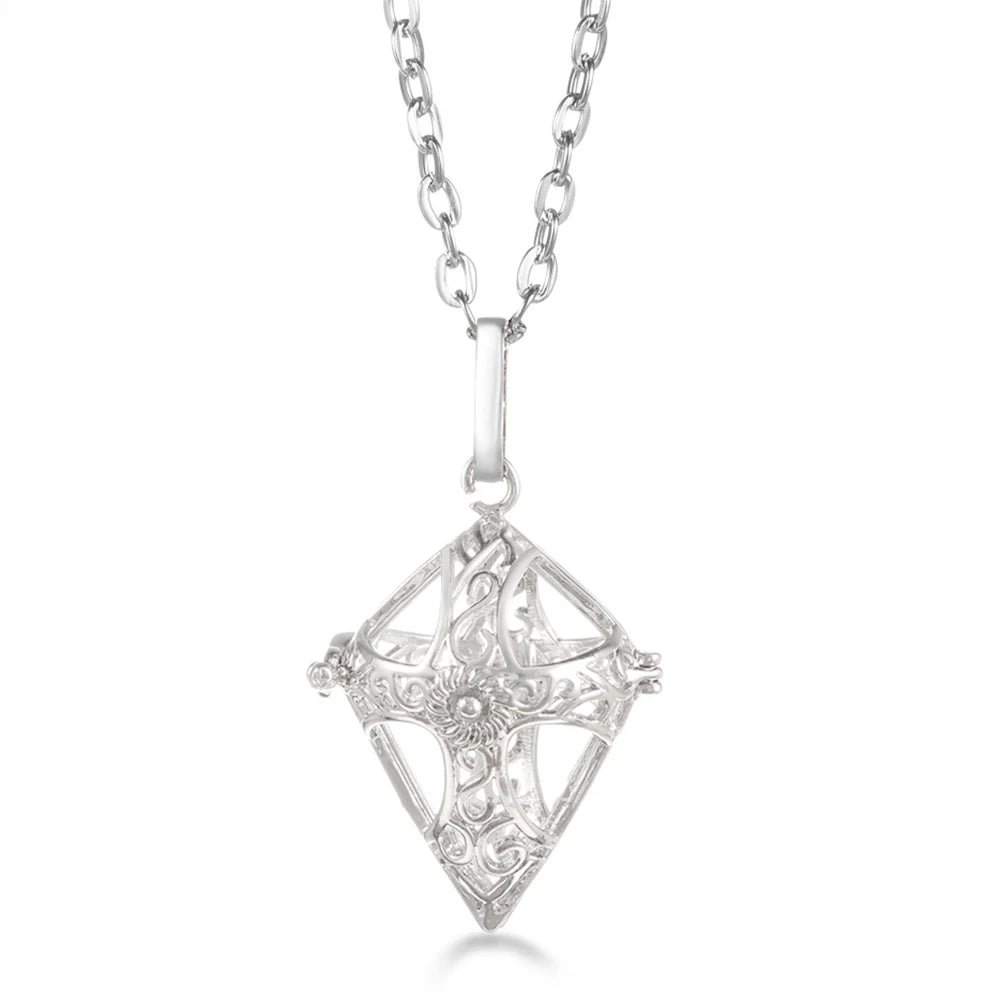 Vayb Angel Wings Chime Necklace Aromatherapy Diffuser Pendant