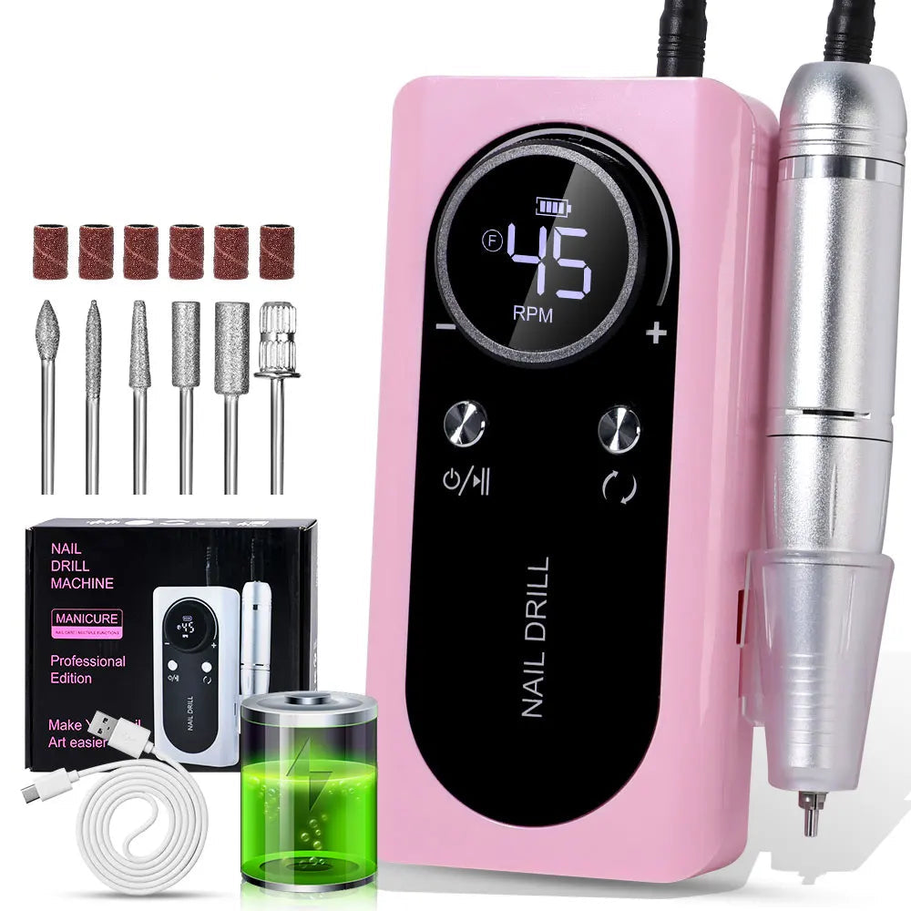Vayb 45000RPM Rechargeable Nail Drill Kit for Salon & Home