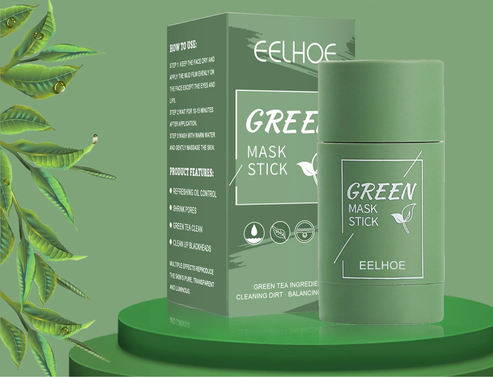 Vayb EELHOE Green Tea Mask Stick for Deep Pore Cleansing and Acne Care