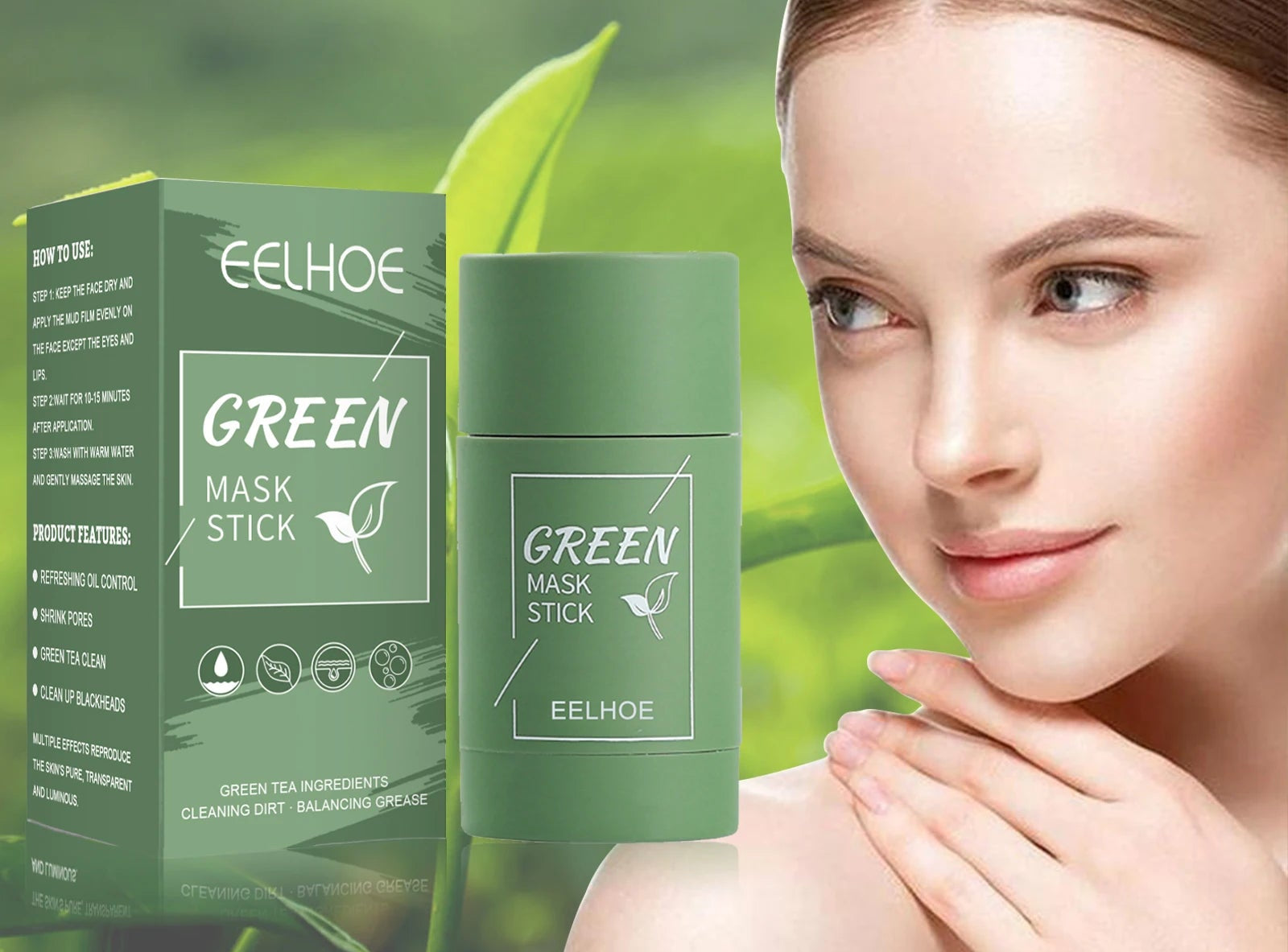 Vayb EELHOE Green Tea Mask Stick for Deep Pore Cleansing and Acne Care