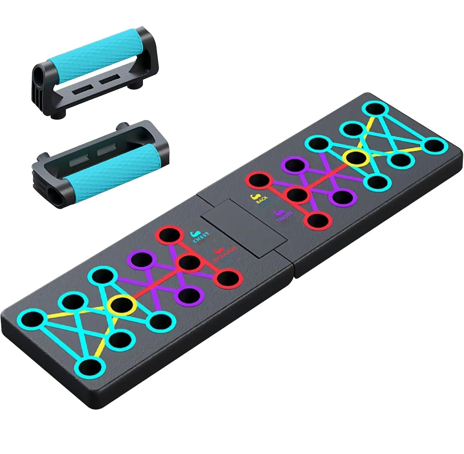Vayb Foldable Push-Up Board for Chest, Arms, Back & Core Training