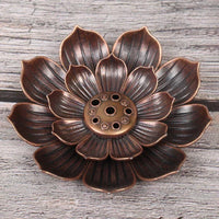 Vayb Bronze Lotus Incense Burner for Meditation & Relaxation