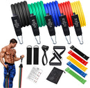 Vayb Workout Bar Resistance Band Set for Home Fitness Training