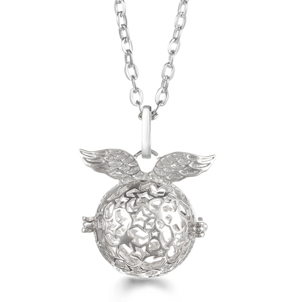Vayb Angel Wings Chime Necklace Aromatherapy Diffuser Pendant