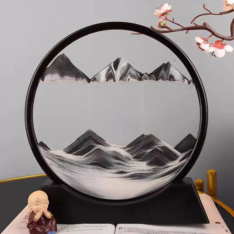 Vayb Quicksand Table Lamp 3D Sand Art Hourglass Light