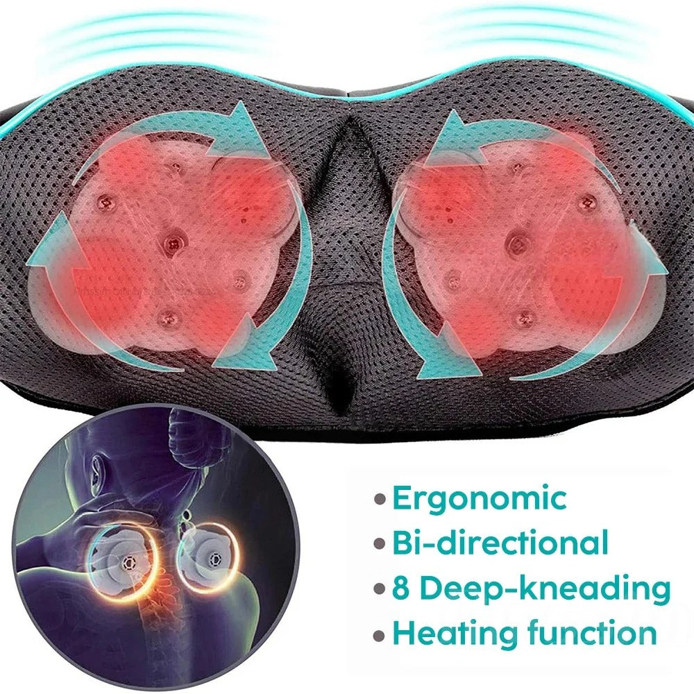 Vayb Shiatsu Heated Neck and Back Massager Pillow for Full Body