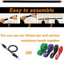 Vayb Workout Bar Resistance Band Set for Home Fitness Training