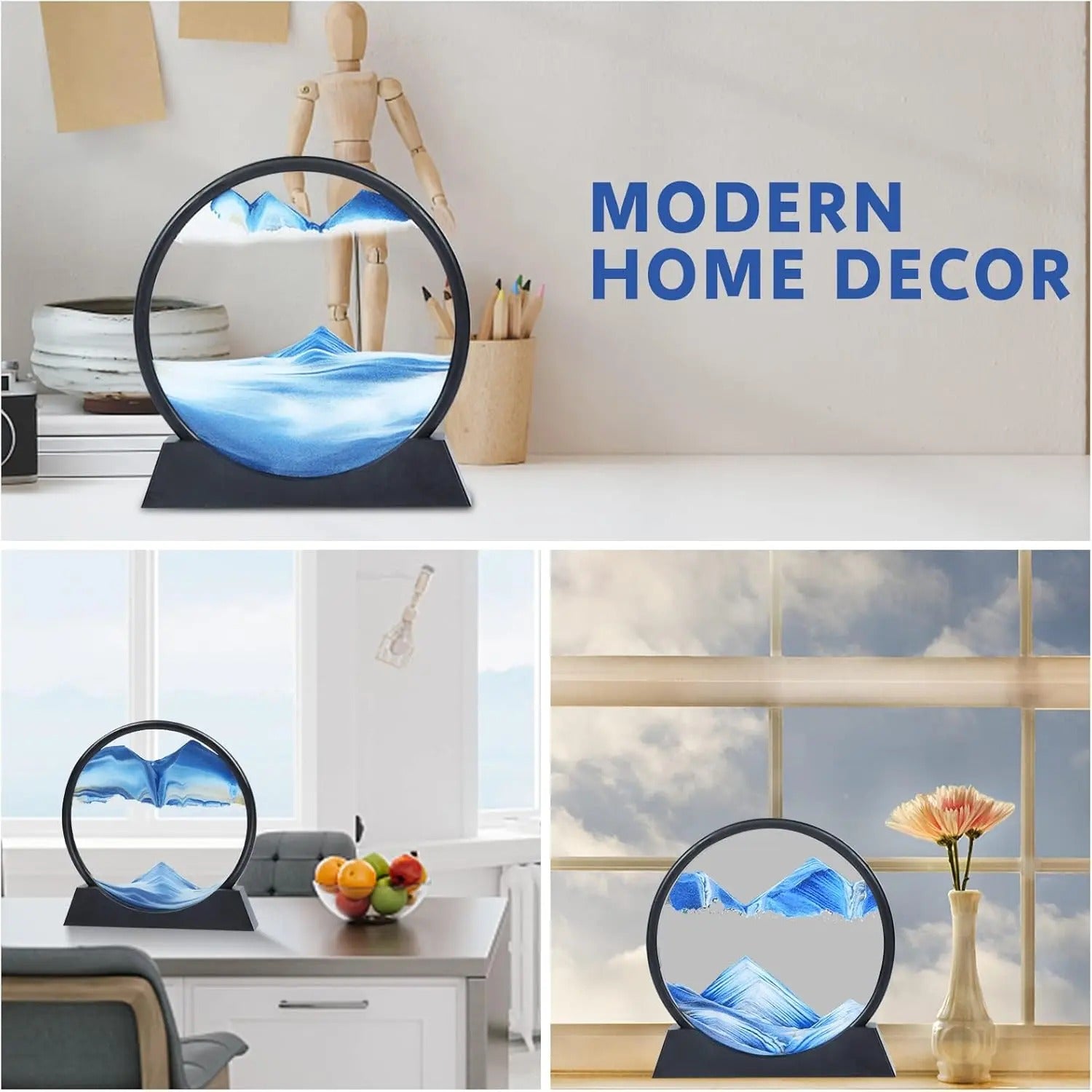 Vayb Quicksand Table Lamp 3D Sand Art Hourglass Light