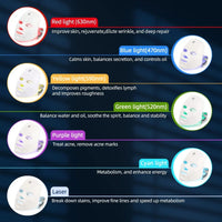 Vayb 7 Colors LED Facial Mask With Neck Red Light Therapy Mask