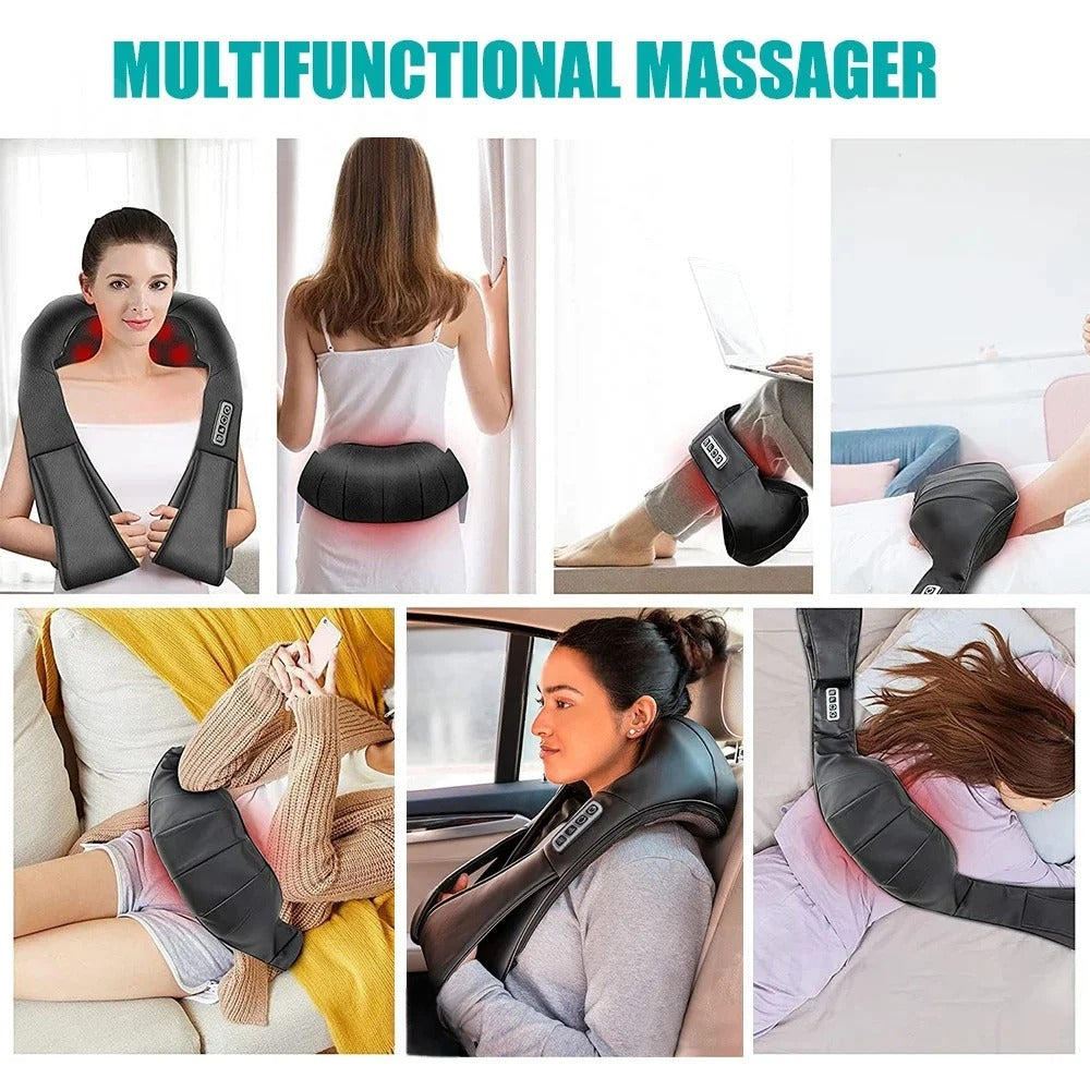 Vayb Shiatsu Heated Neck and Back Massager Pillow for Full Body