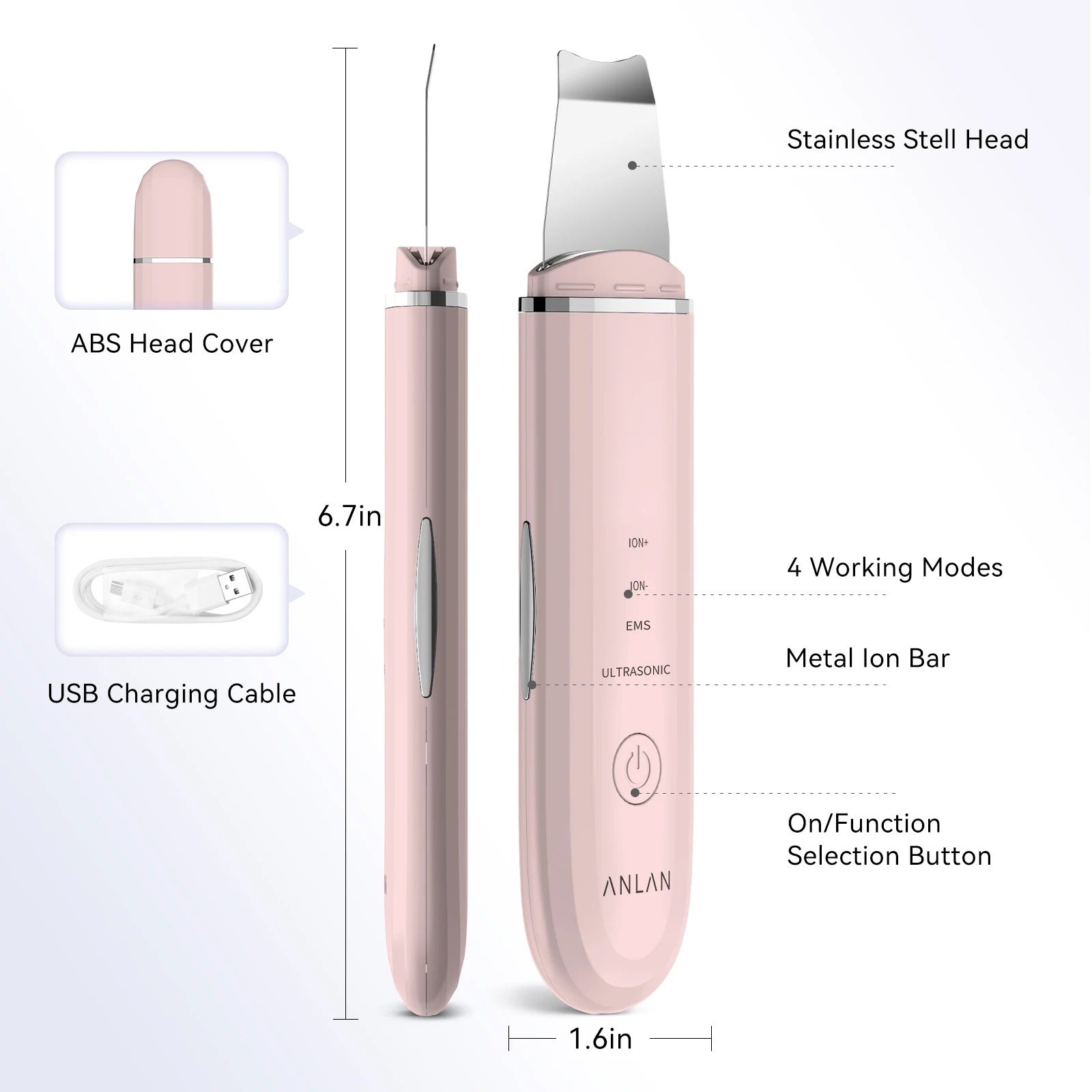 Vayb Anlan Ultrasonic Skin Scrubber for Deep Facial Cleaning